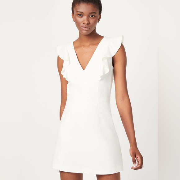 French Connection Whisper ruffle dress in white size US 2/XXS - Picture 1 of 6